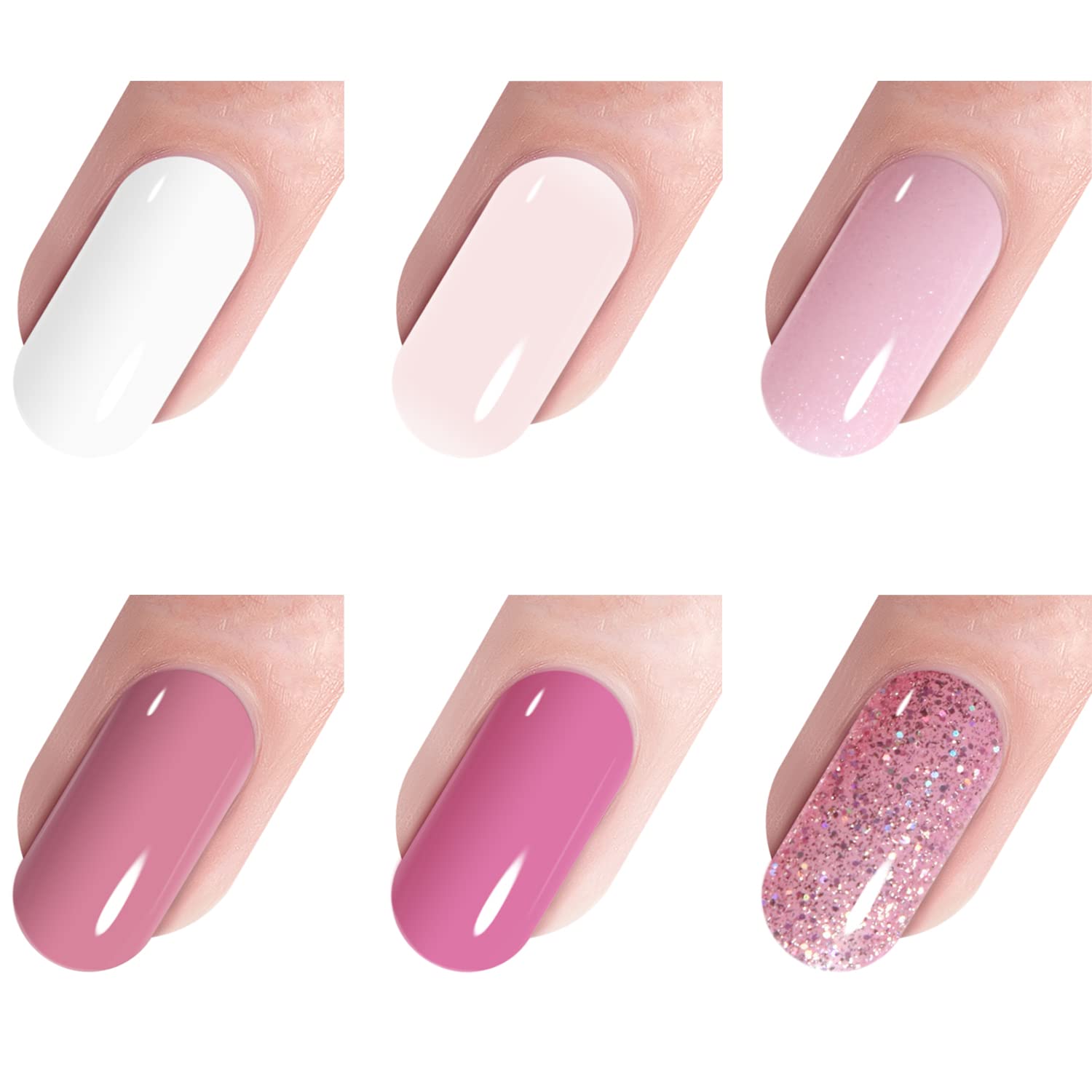 Vishine Gel Nail Polish Starter Kit + 48W SUNOne Lamp – 6 Colors, Base & Top Coats