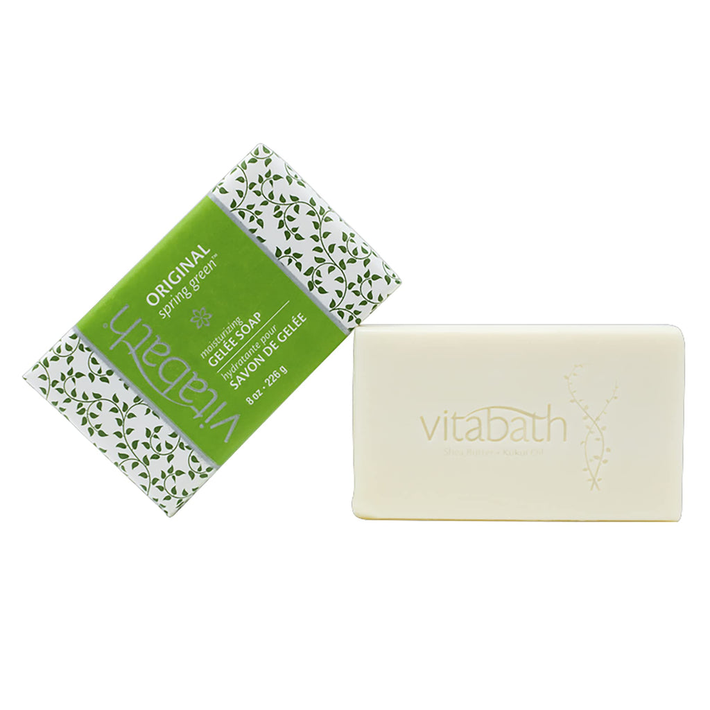 Vitabath Original Spring Green Gelee Bar Soap – Moisturizing Gel Cleanser & Hydrating Solid Body Wash (3 x 8oz)