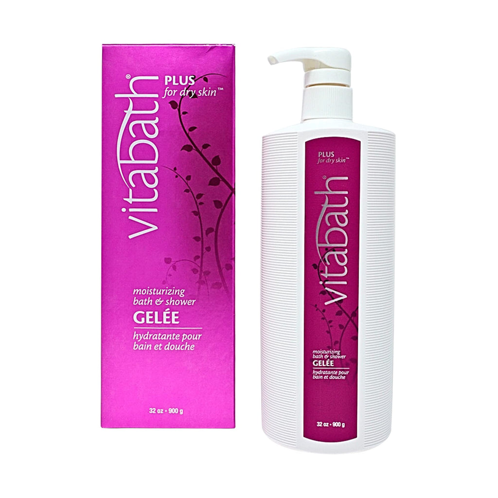Vitabath Plus Dry Skin Moisturizing Bath & Shower Gel – Deep Hydration, Replenishing Oils, 32 oz