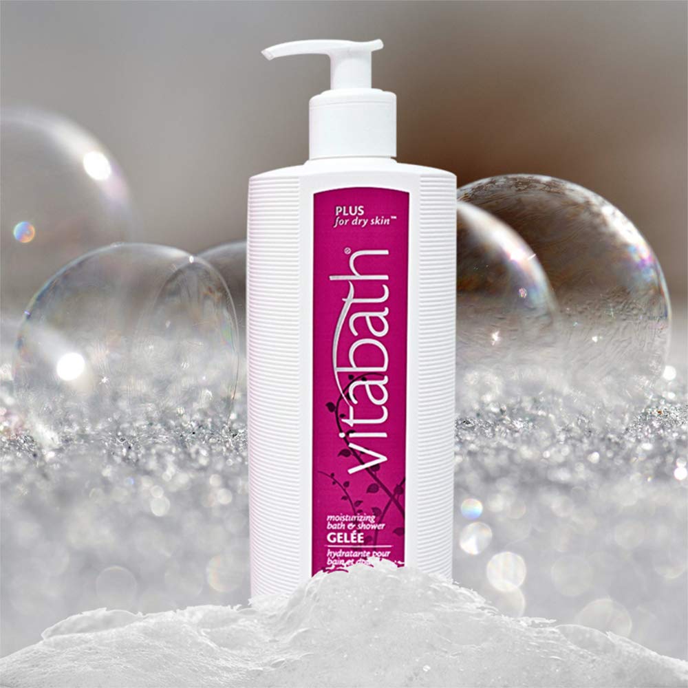 Vitabath Plus Dry Skin Moisturizing Bath & Shower Gel – Deep Hydration, Replenishing Oils, 32 oz