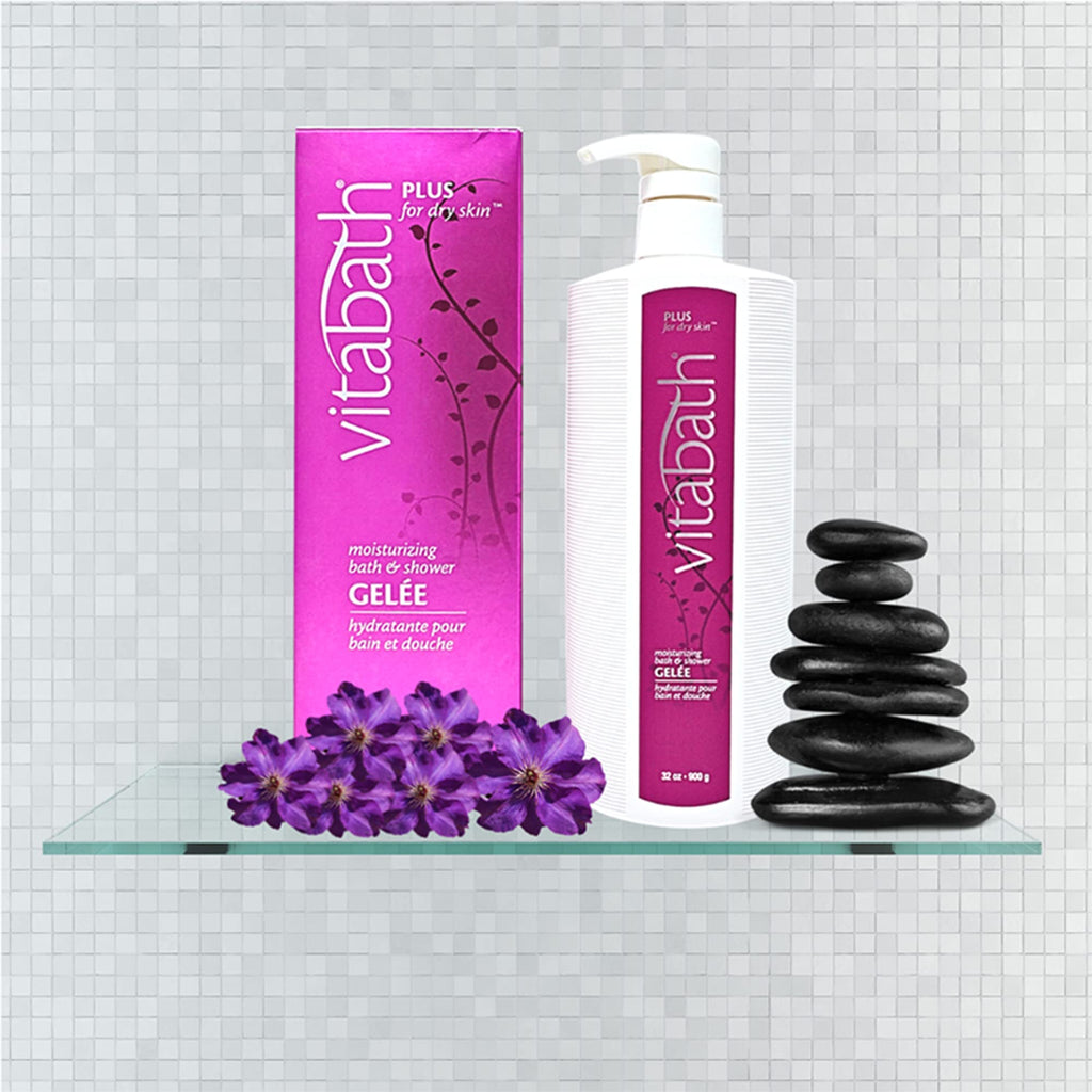 Vitabath Plus Dry Skin Moisturizing Bath & Shower Gel – Deep Hydration, Replenishing Oils, 32 oz