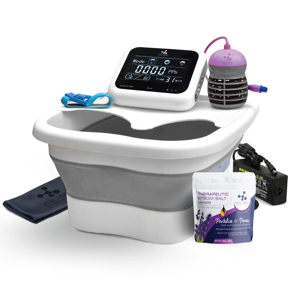Replacement Kit for Ultimate Vital Vibes Ionic Foot Bath Detox Machine | Array, Salt, Liners, Towel & Wristband