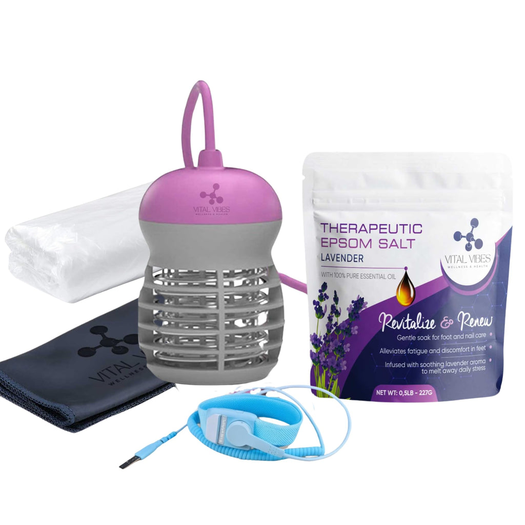 Replacement Kit for Ultimate Vital Vibes Ionic Foot Bath Detox Machine | Array, Salt, Liners, Towel & Wristband