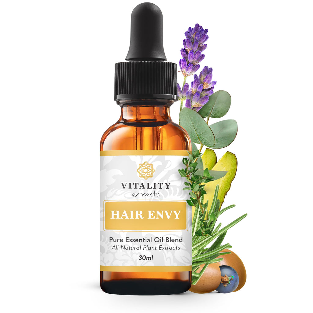 Vitality Hair Envy - Natural Hair Growth Serum with 15 Plant Extracts | 100% Pure Essential Oils