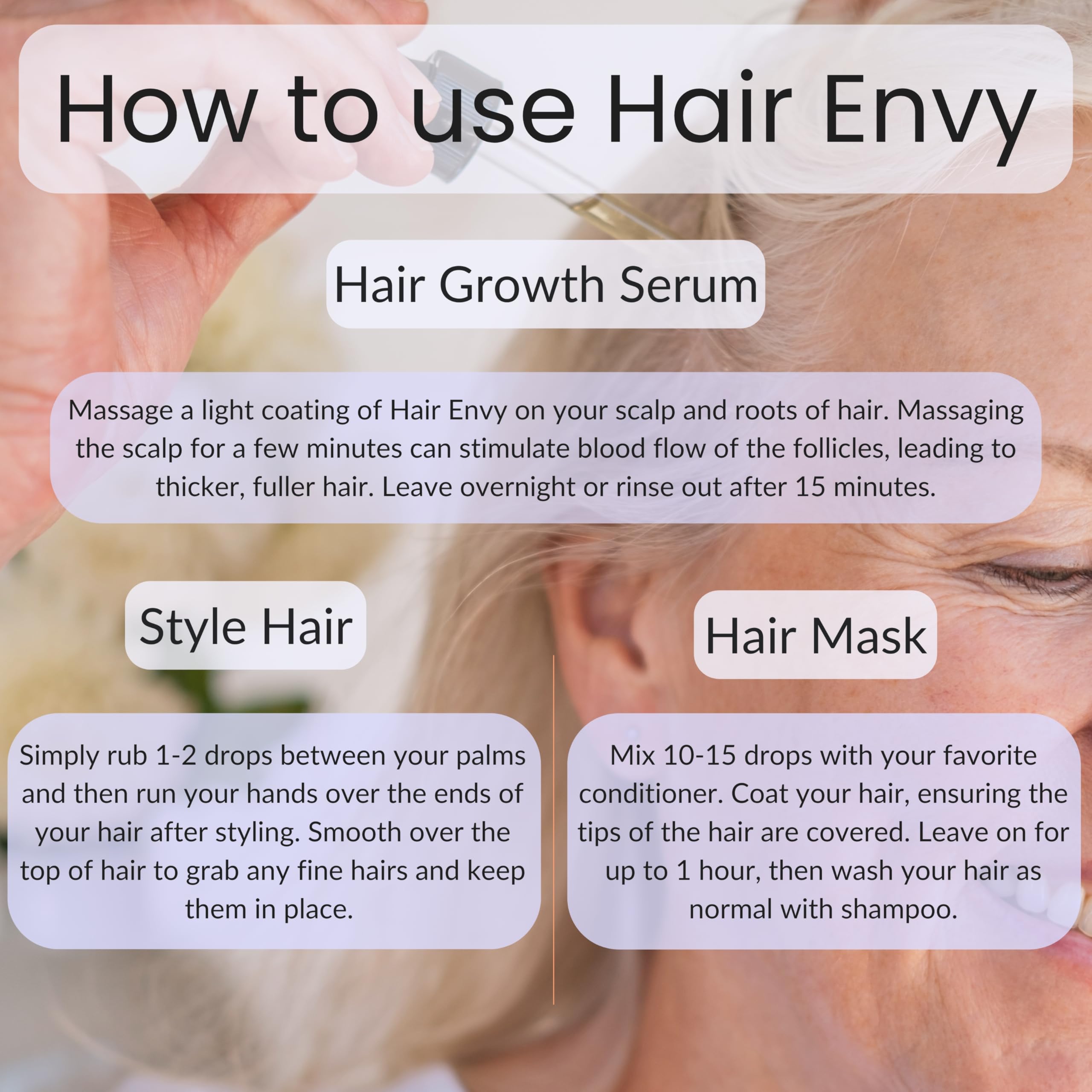 Vitality Hair Envy - Natural Hair Growth Serum with 15 Plant Extracts | 100% Pure Essential Oils