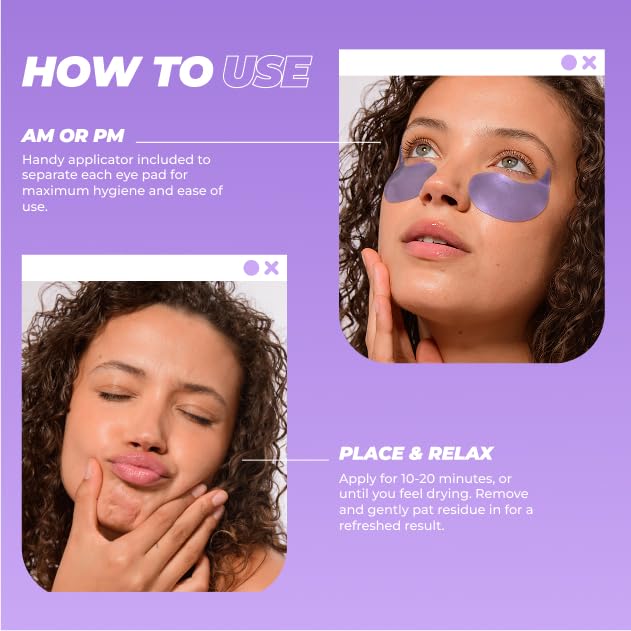 Vitamasques Lavender Hydrogel Eye Pads – Depuff, Hydrate & Revitalize (32 Pairs, Korea-Formulated)