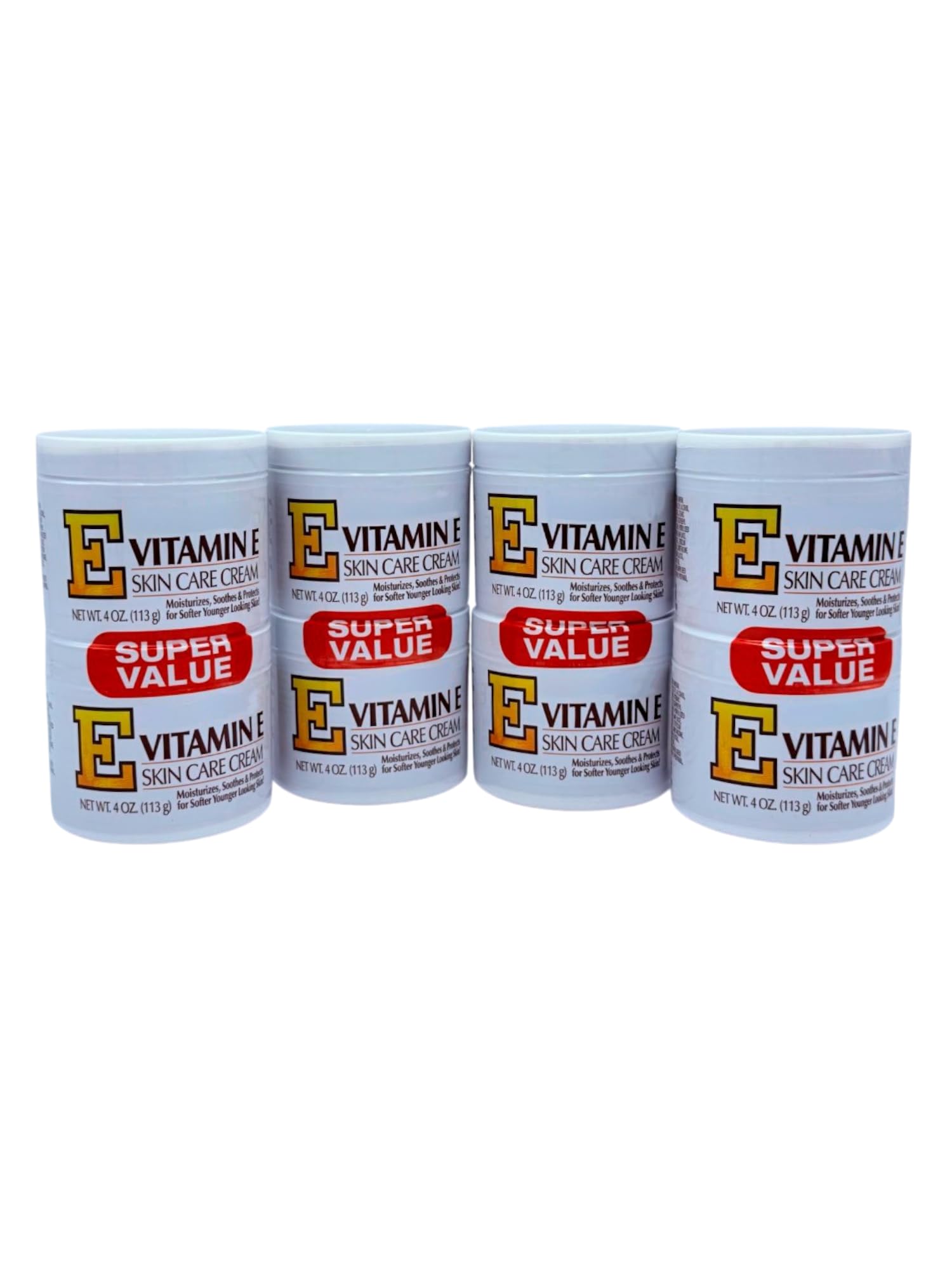 Vitamin E Skin Care Cream 4oz Jar Twin Pack – Intensive Moisturizer for Dry Skin