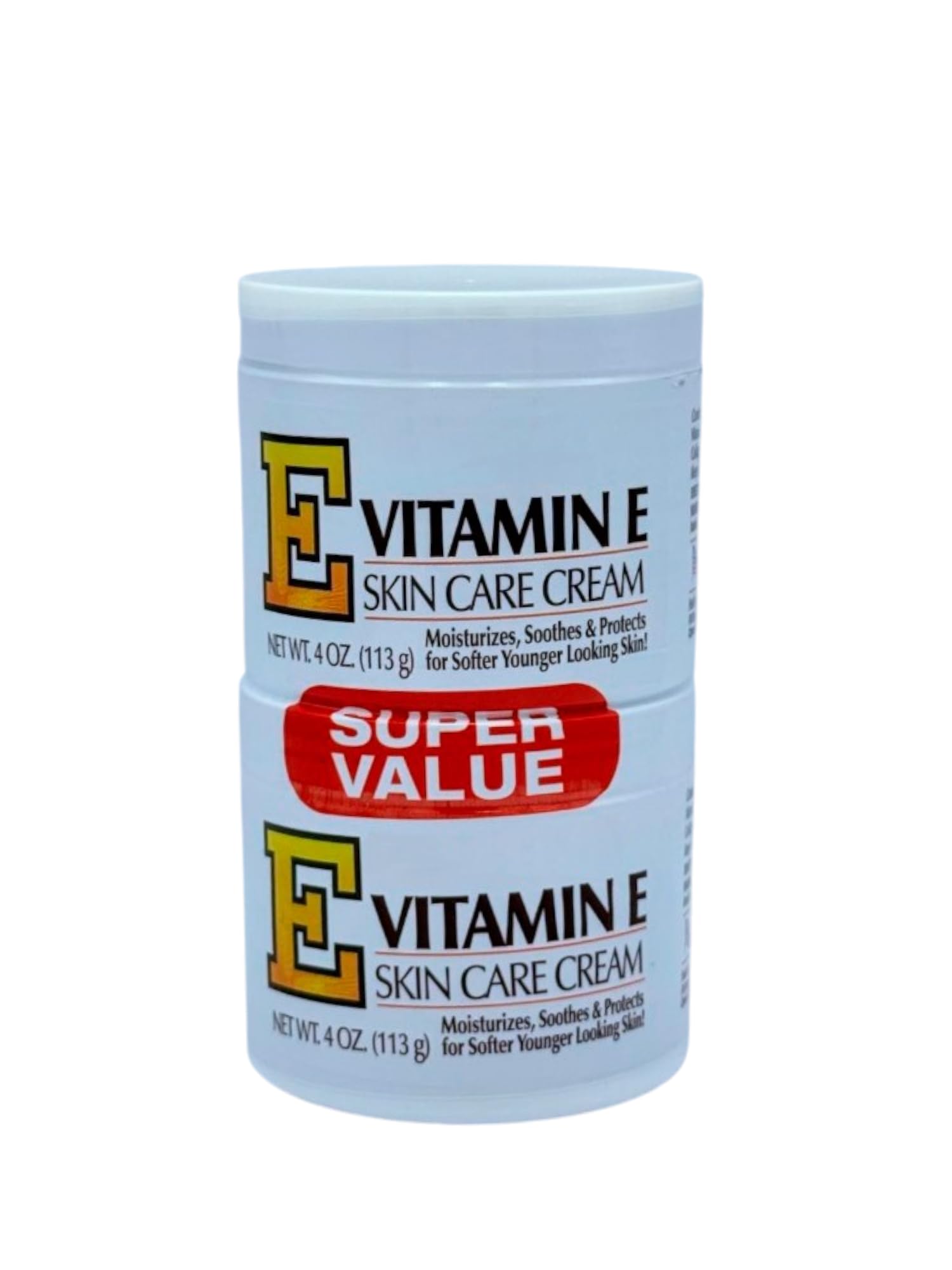Vitamin E Skin Care Cream 4oz Jar Twin Pack – Intensive Moisturizer for Dry Skin