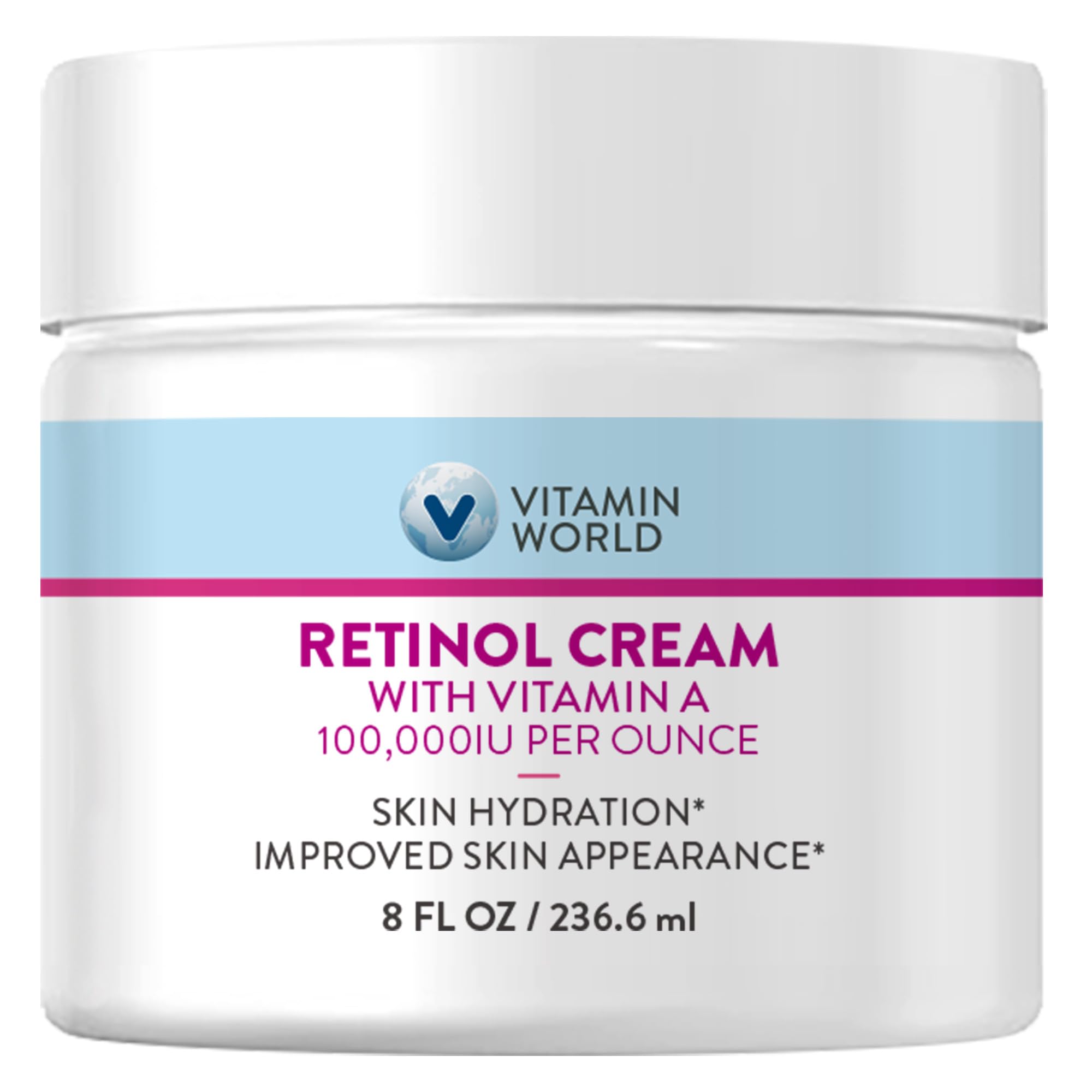 Vitamin World Retinol Cream 100,000 IU | Gentle Night Cream with Retinyl Palmitate, Coconut Oil & Vitamin E