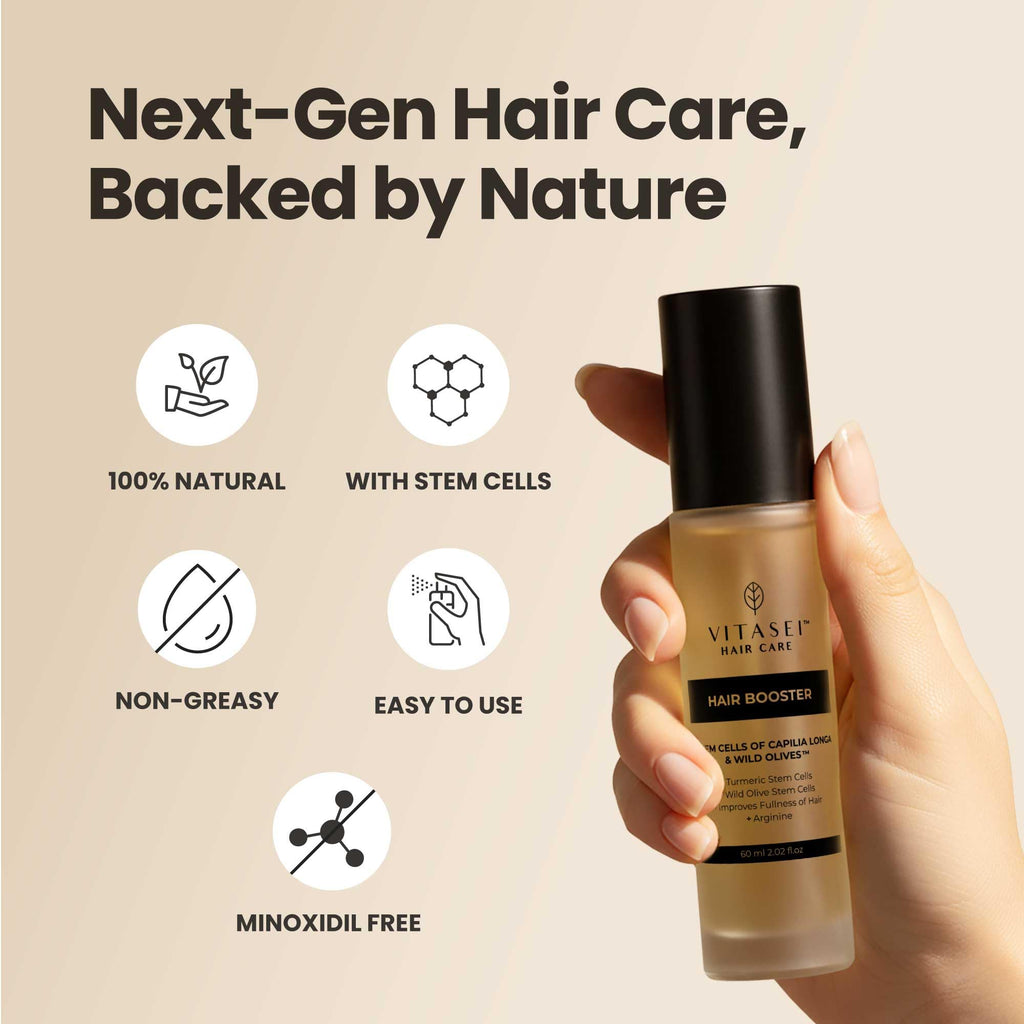 Vitasei Hair Booster 2 Fl Oz (3 Pack) – Capilia Longa, Wild Olive Stem Cells & Arginine for Thicker, Stronger Hair