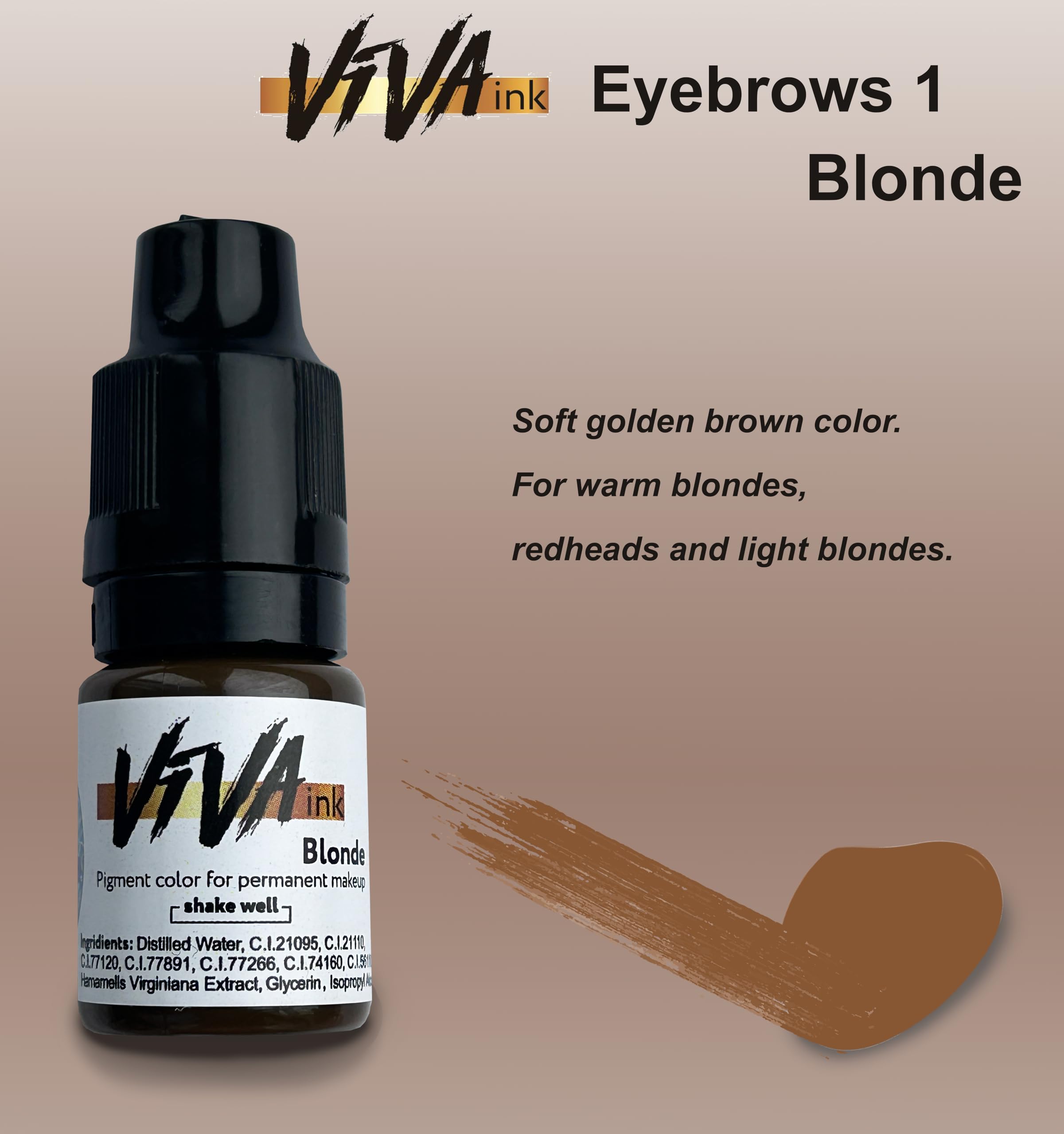 VIVA INK Eyebrow Pigment Blonde – Long-Lasting Microblading Ink (0.2 oz)