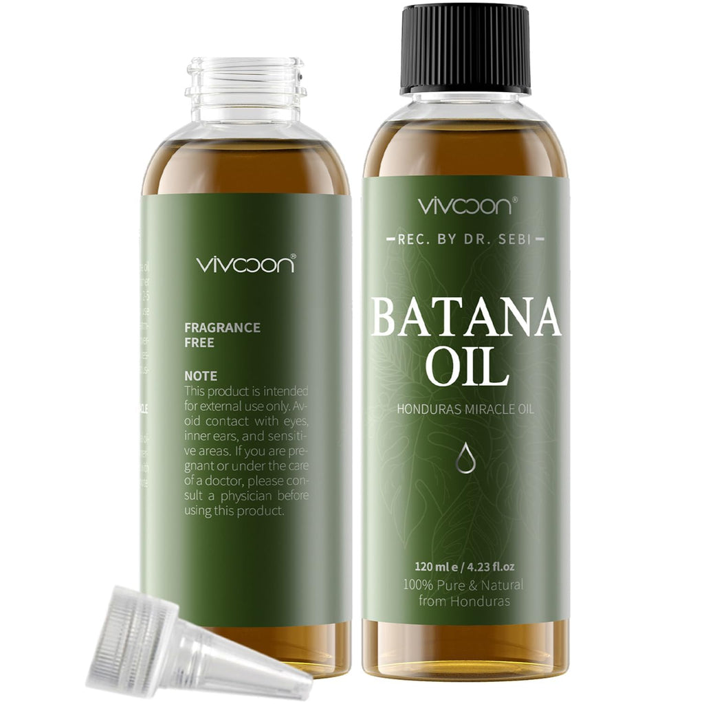 Vivccon Batana Oil – 100% Pure Batana Oil from Honduras | Hair, Scalp & Skin (4.23 fl oz)