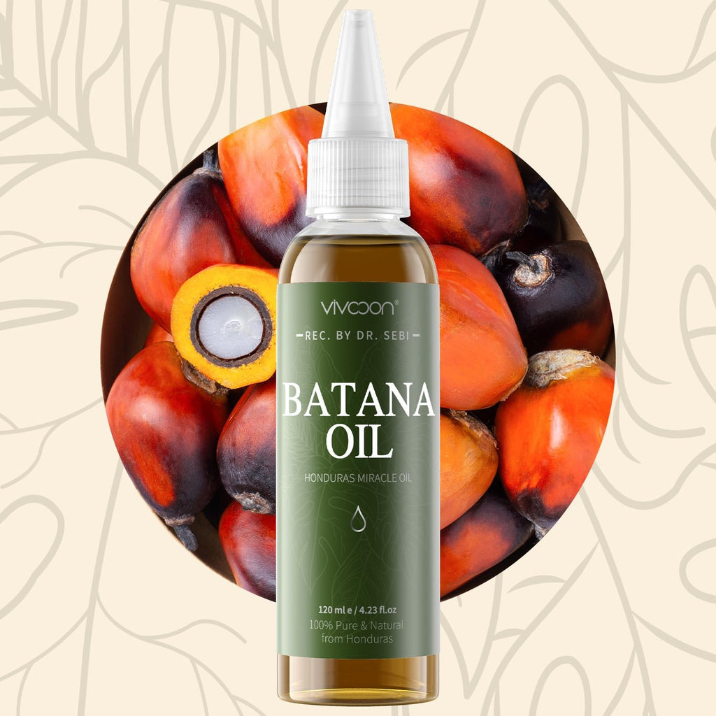 Vivccon Batana Oil – 100% Pure Batana Oil from Honduras | Hair, Scalp & Skin (4.23 fl oz)