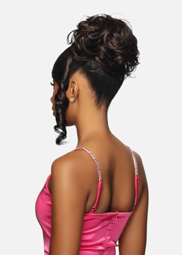 Vivica A. Fox BPB-JULIET Bang & Bun: Wispy Coil Bun with Fringed Bangs (1B Off Black)