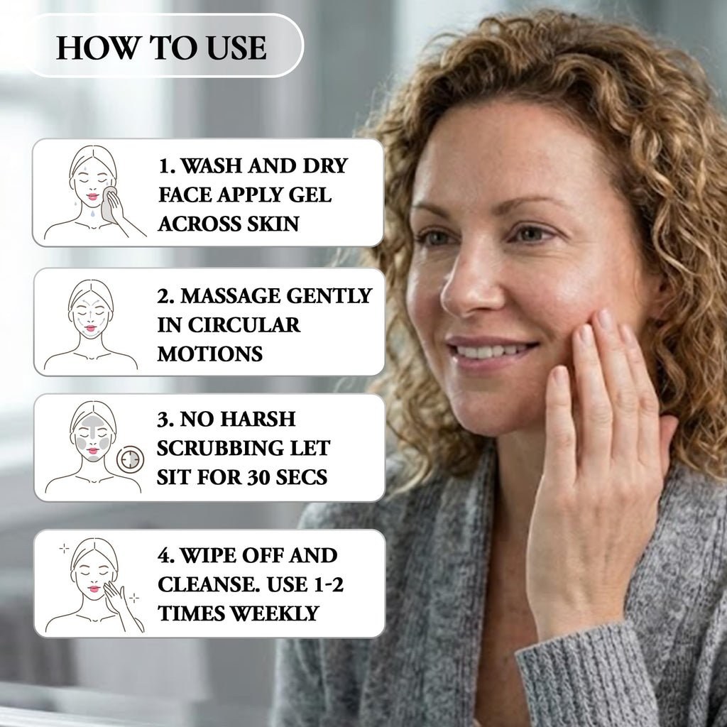 Vivo Per Lei Facial Peeling Gel – Gentle, Non-Abrasive Exfoliator for Sensitive, Dry & Mature Skin (4 x 4.05 oz)