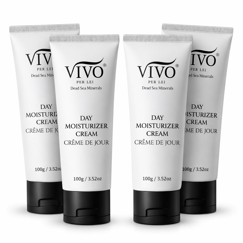 Vivo Per Lei Dead Sea Day Cream – Hydrating, Non-Greasy Face Moisturizer for Women (Pack of 4)