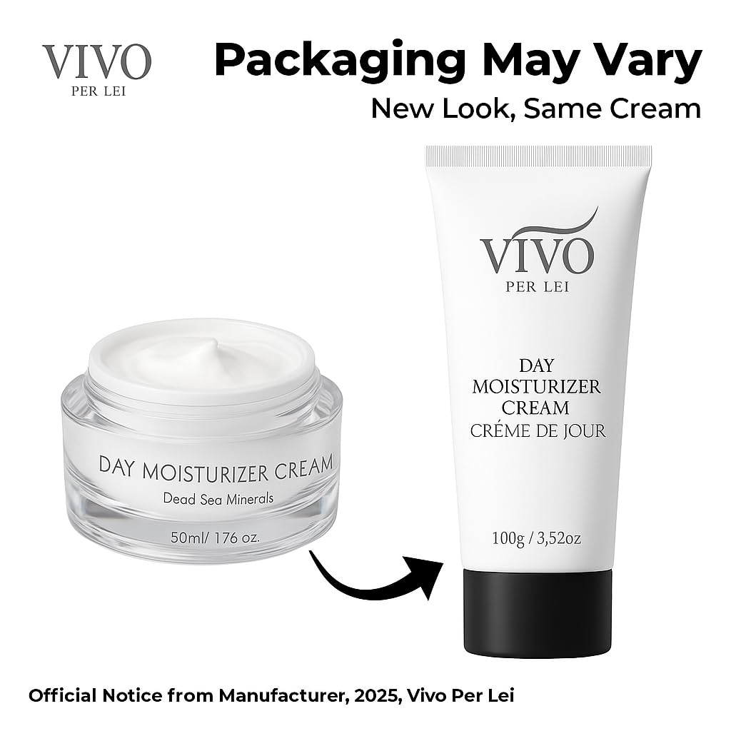 Vivo Per Lei Dead Sea Day Cream – Hydrating, Non-Greasy Face Moisturizer for Women (Pack of 4)