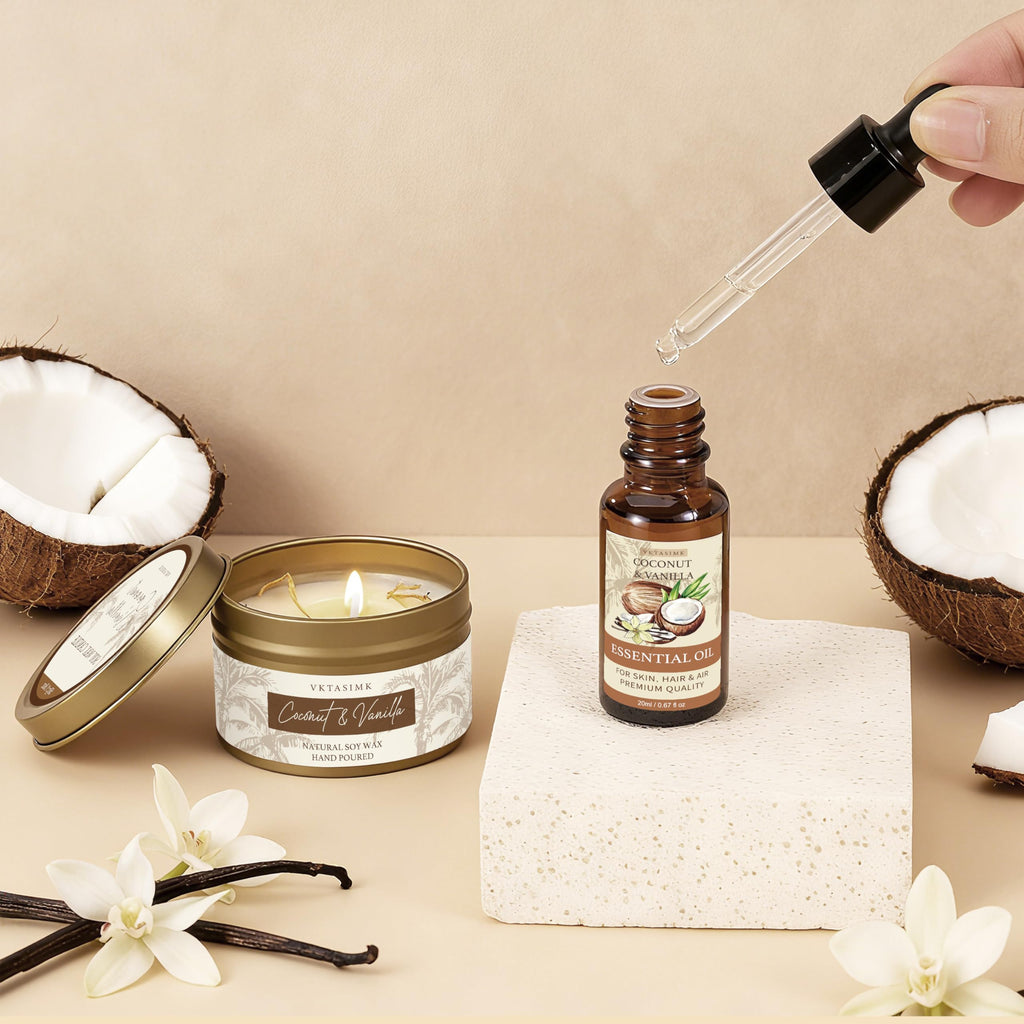 VKTASIMK Gifts for Women Spa Set – Vanilla Coconut Self-Care Gift Box