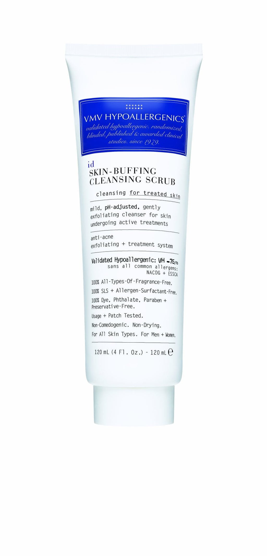 VMV Hypoallergenics Id Skin Buffing Cleansing Scrub - Gentle Exfoliating Cleanser for Active Treatments