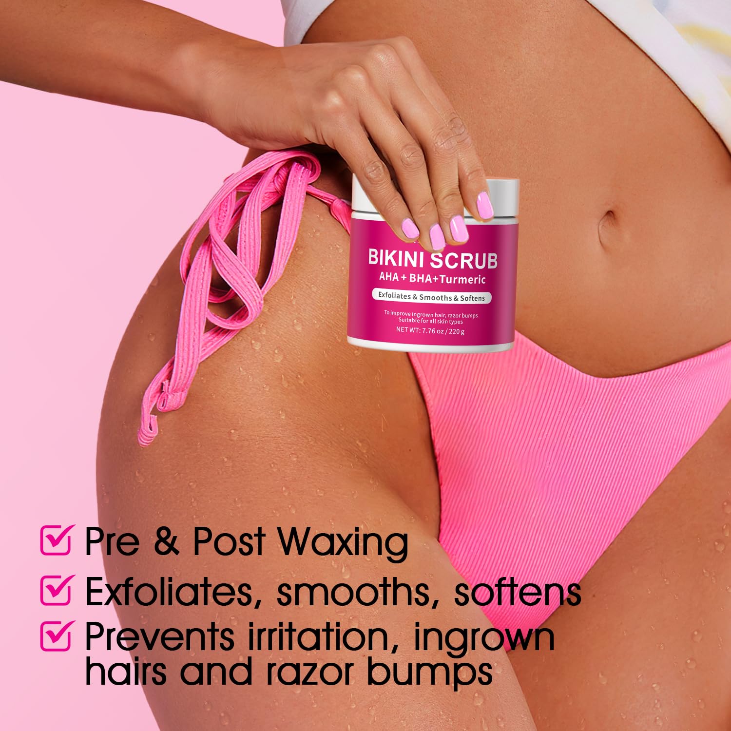 VOERUY Bikini Area Exfoliator – 10% AHA+BHA with Turmeric for Smoother Skin and Fewer Ingrown Hairs