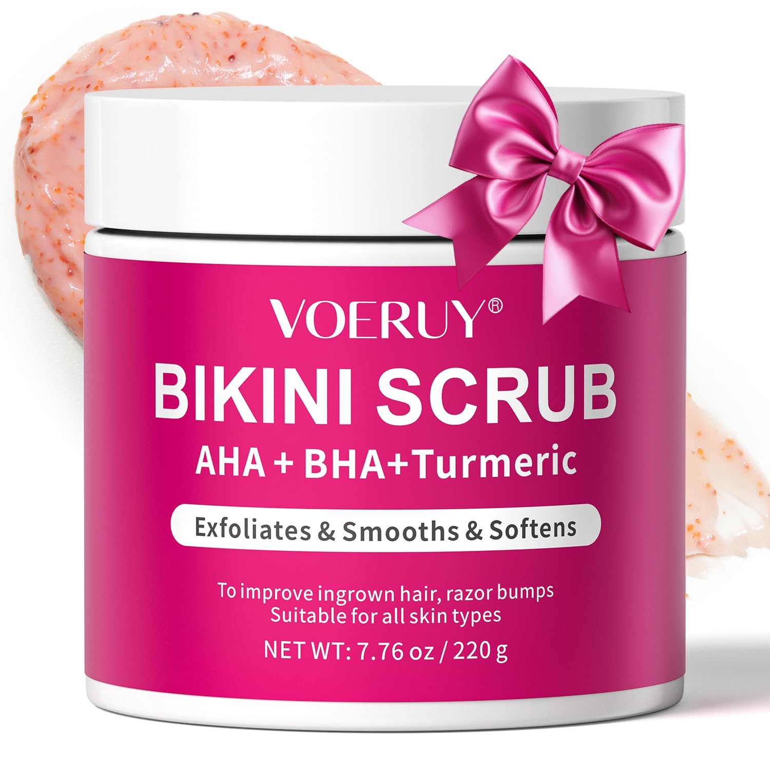 VOERUY Bikini Area Exfoliator – 10% AHA+BHA with Turmeric for Smoother Skin and Fewer Ingrown Hairs