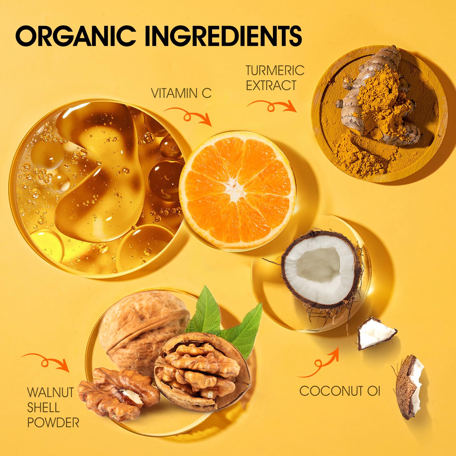 VOERUY Turmeric Body Scrub – Exfoliating Salt Scrub with Coconut Oil & Vitamin C, 11.28 oz