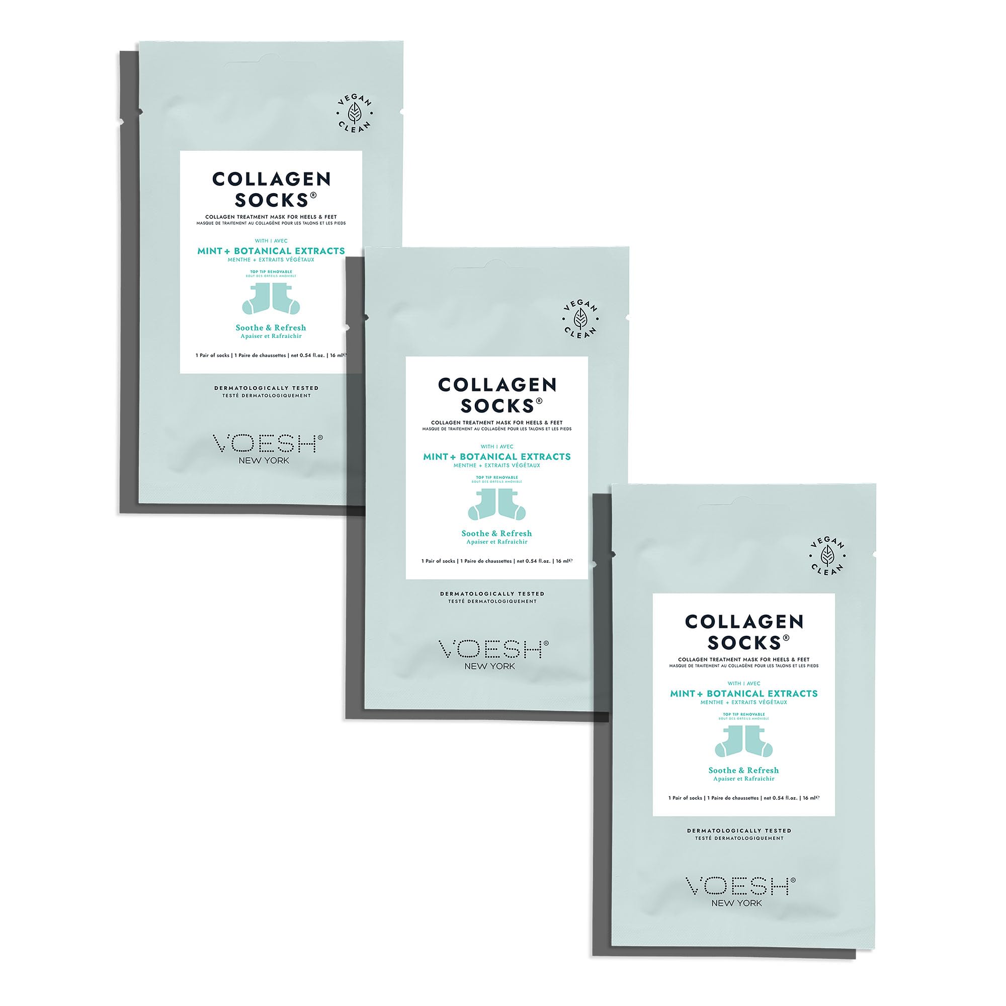 VOESH Collagen Socks with Peppermint Oil – 3 Pack, Vegan Dry Feet & Cracked Heel Care