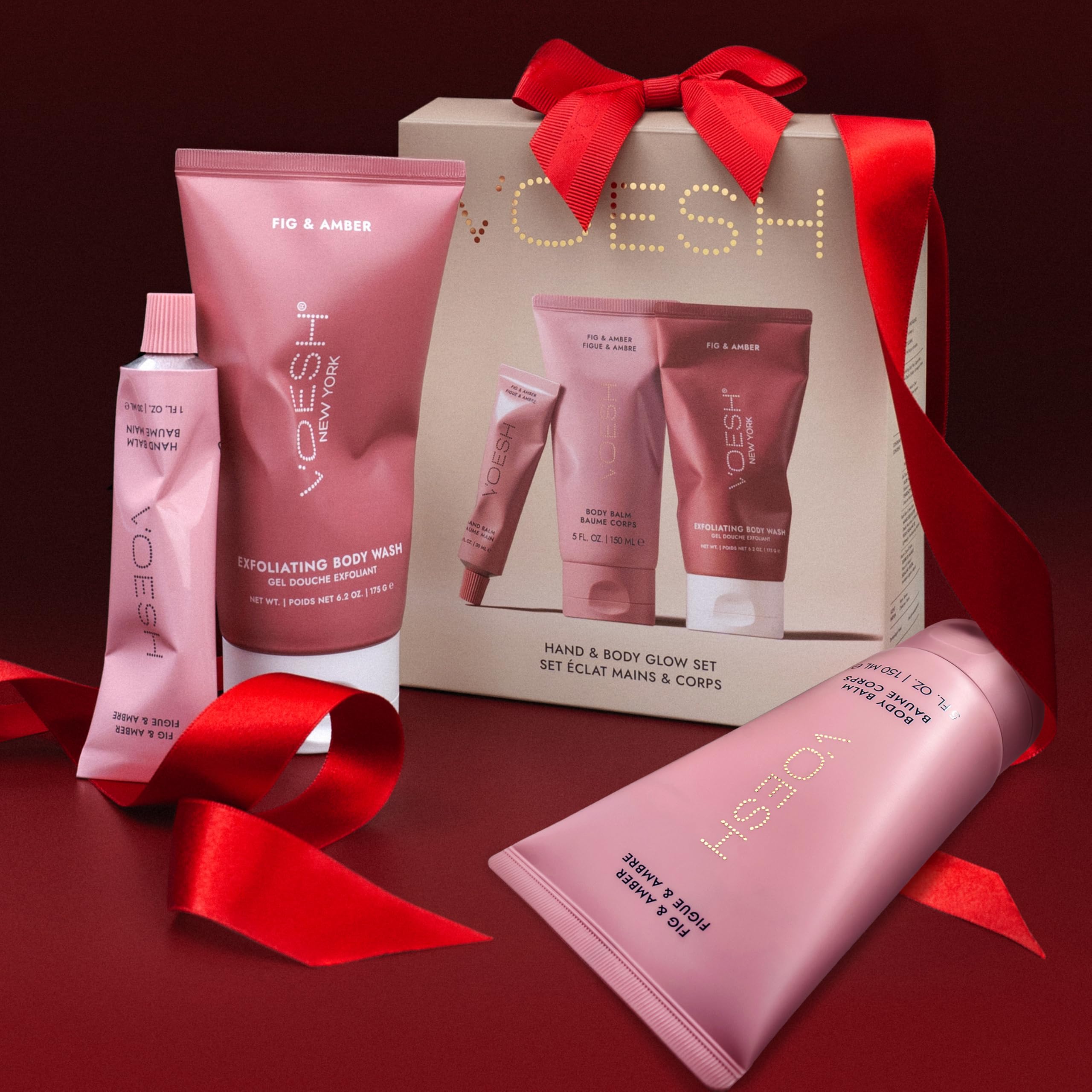 VOESH Hand & Body Glow Gift Set – 3-Piece Fig & Amber Scent (Vegan K-Beauty)