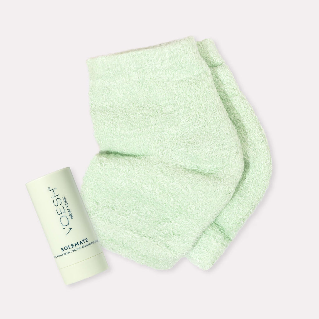 VOESH Heel Repair Duo – Solemate Balm & Moisturizing Heel Socks for At-Home Foot Care