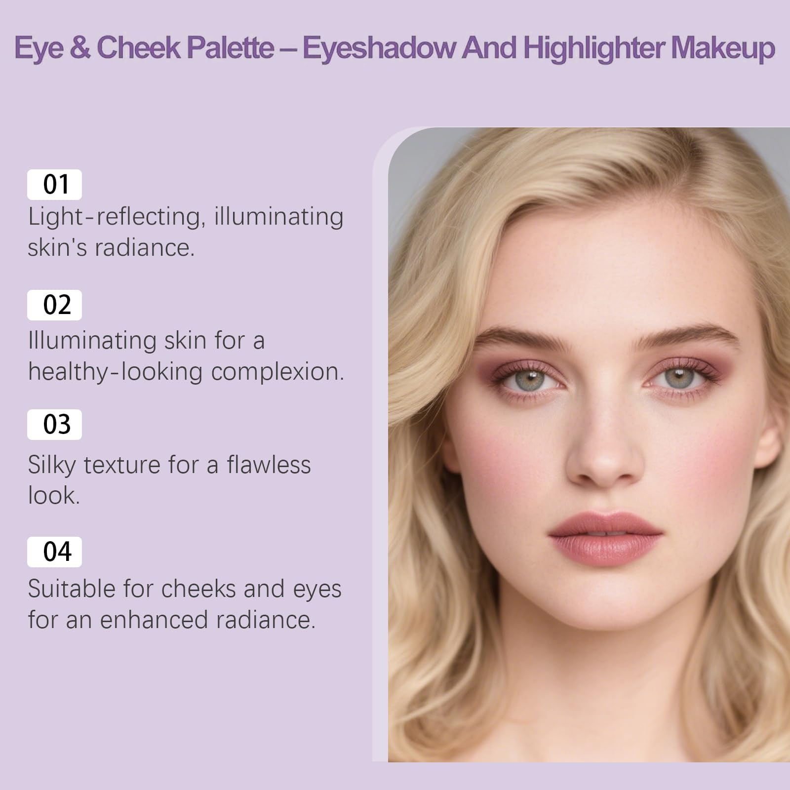VOGUZY Eye & Cheek Palette | 4-in-1 Eyeshadow, Highlighter & Blush Kit