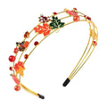 Vokone Thanksgiving Headbands for Women – Maple Leaf & Turkey Crystal Hair Accessory