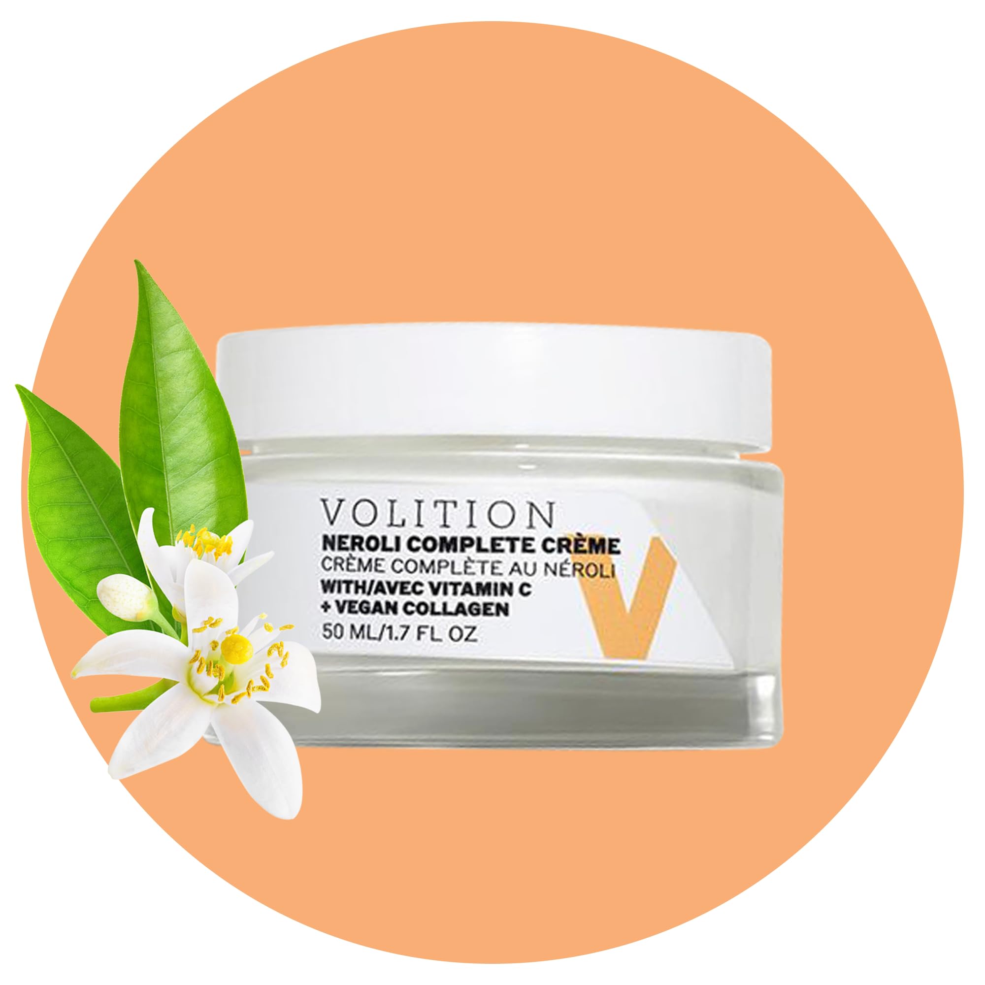 Volition Neroli Complete Crème with Vitamin C + Vegan Collagen | Hydrating Cream for Normal to Combination Skin
