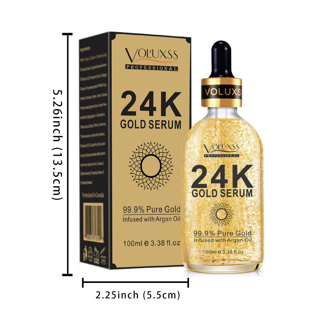 Voluxss 24K Gold Anti-Aging Serum 2-Pack | Vitamin C & Hyaluronic Acid for Firmness & Glow
