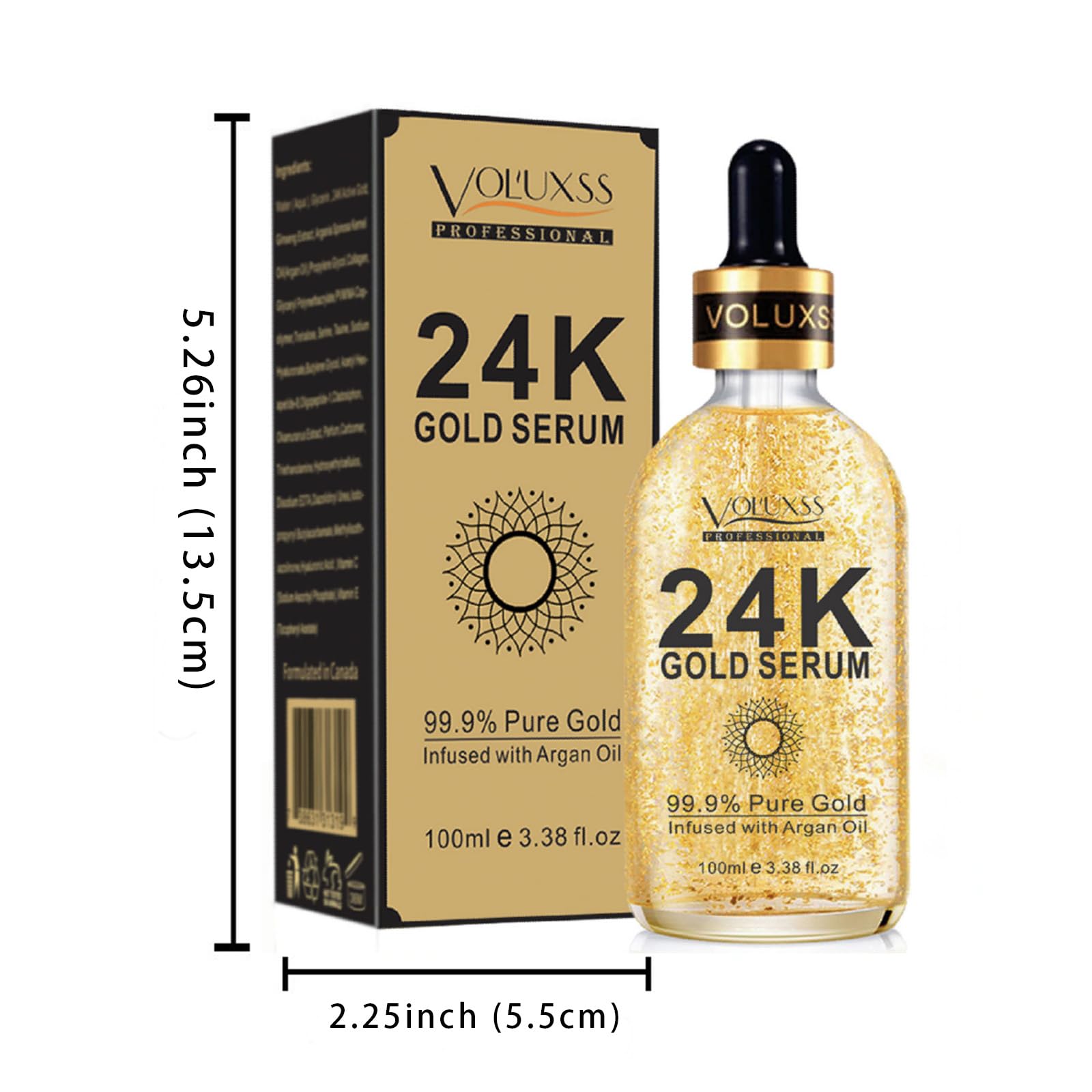Voluxss 24K Gold Anti-Aging Serum 2-Pack | Vitamin C & Hyaluronic Acid for Firmness & Glow