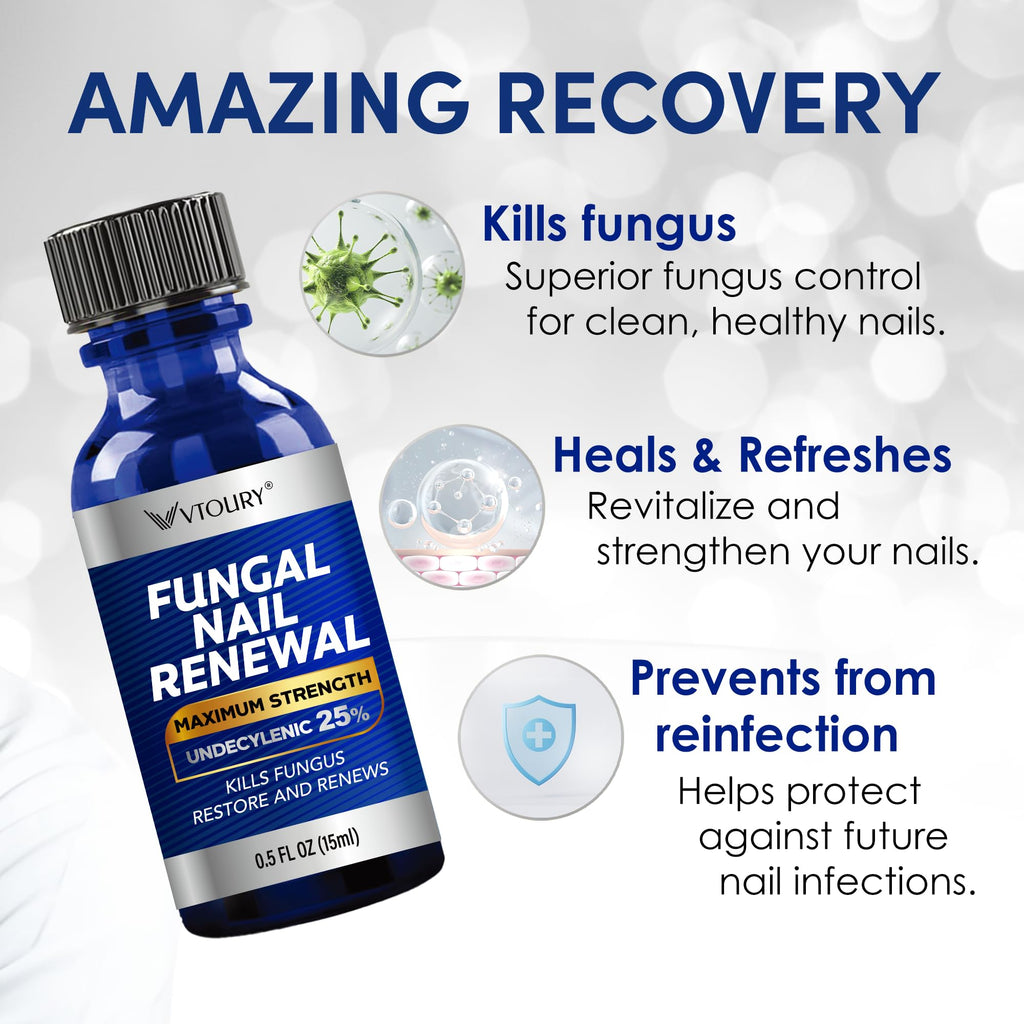 VTROUY Toenail Fungus Treatment Extra Strength – 25% Undecylenic Acid & Tea Tree Oil