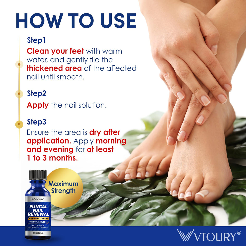 VTROUY Toenail Fungus Treatment Extra Strength – 25% Undecylenic Acid & Tea Tree Oil