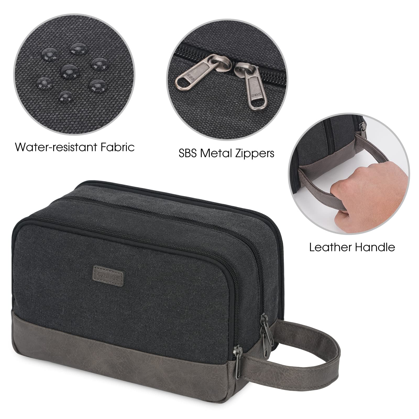 WANDF Travel Toiletry Bag – Large Wet/Dry Compartment Dopp Kit for Men & Women