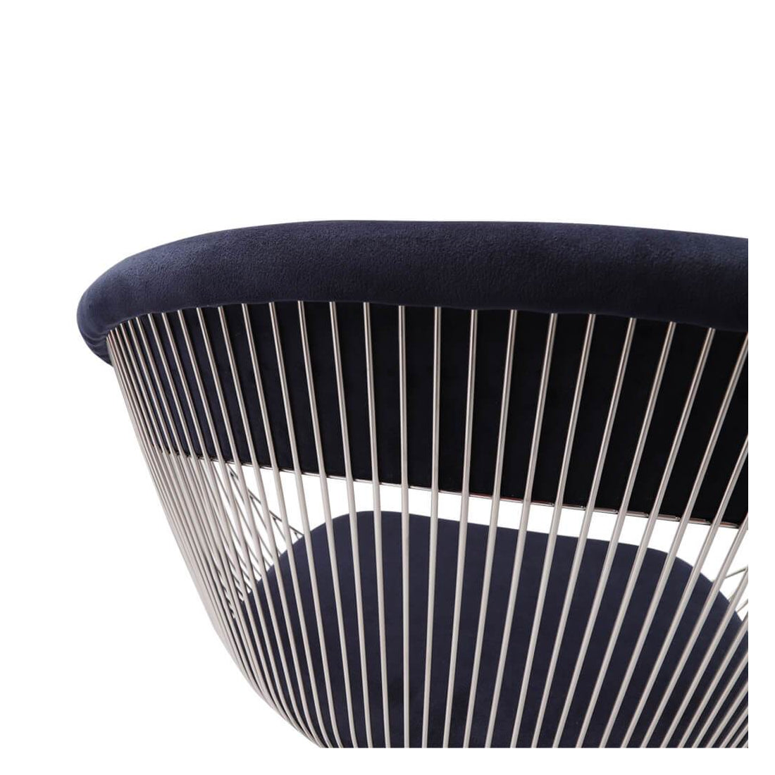 Warren Platner Dining Chair - Chrome Base, Dark Blue
