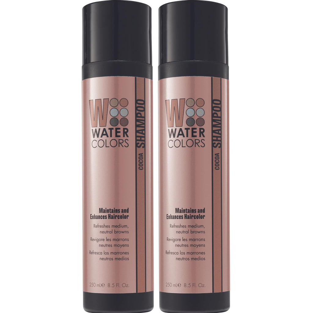 Watercolors by Tressa 3-in-1 Color Depositing Shampoo – Cocoa (2 Count) for Curly, Dry & Normal Hair