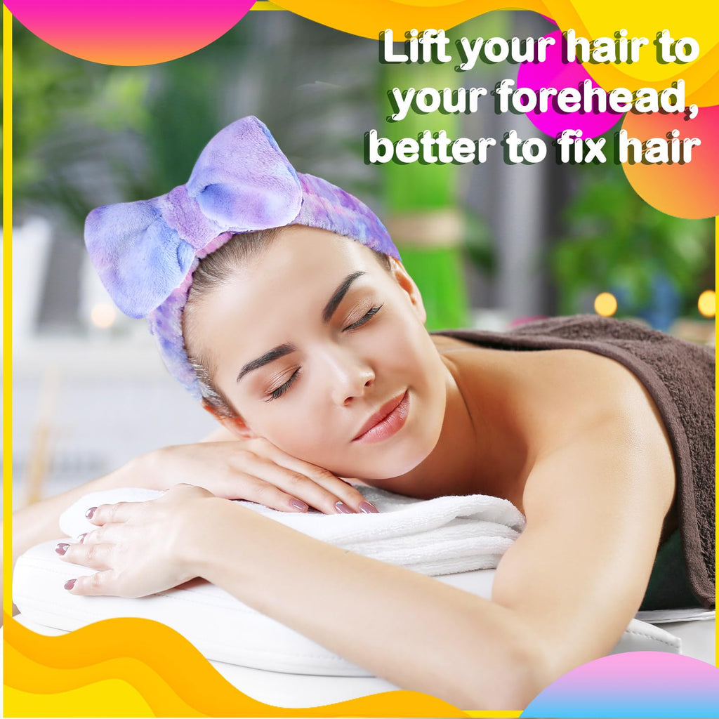 Wavyknot 25 Pcs Spa Headbands Bulk — Soft Coral Fleece Makeup Hairbands for Skincare & Makeup