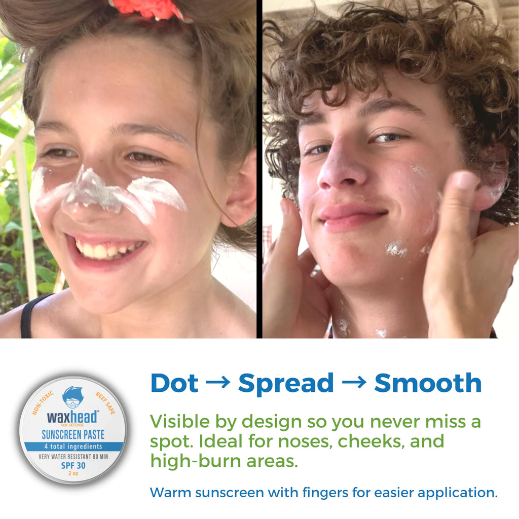 Waxhead Zinc Oxide SPF 30 Face & Nose | Mineral Sunscreen Paste, Reef Safe, 2oz Travel Size