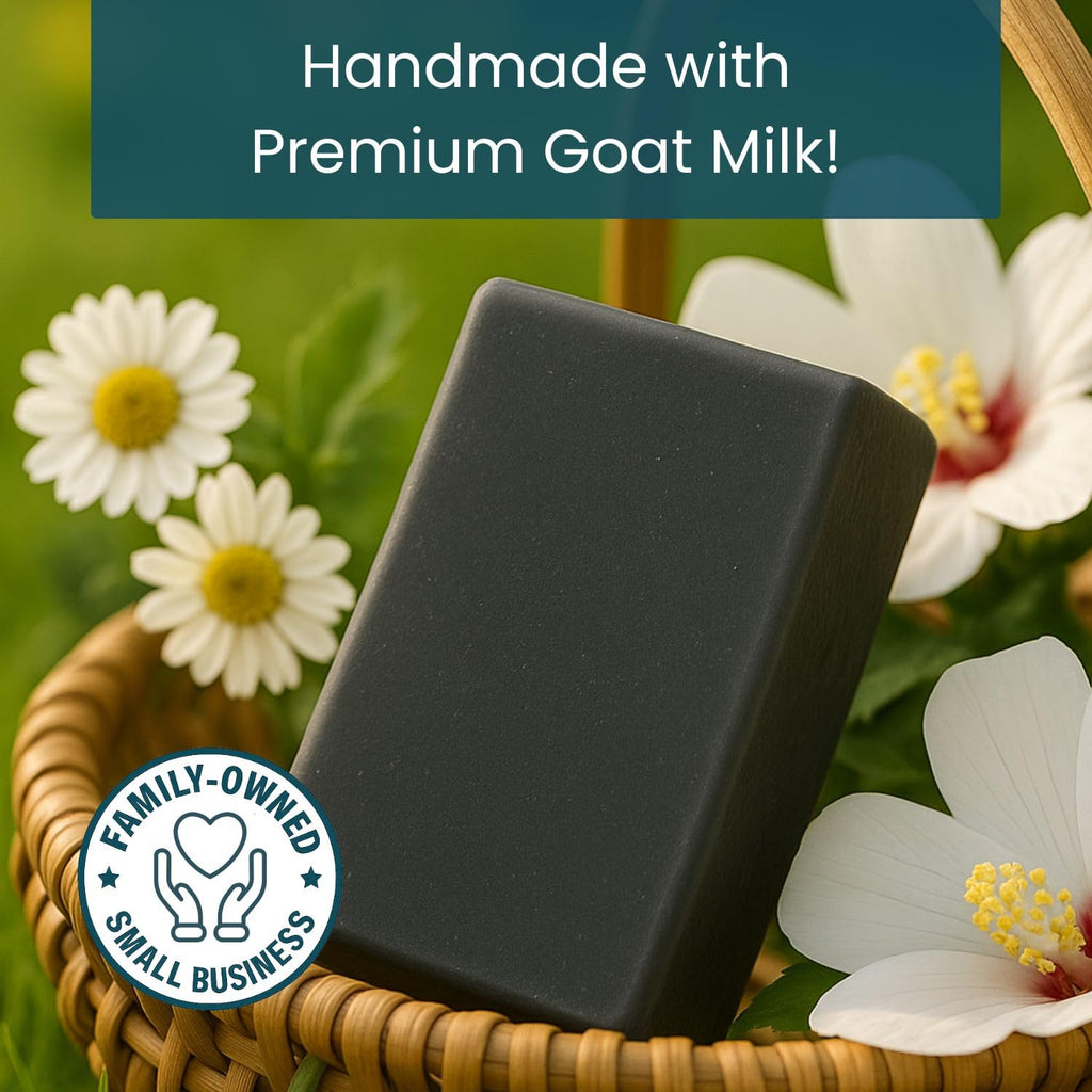 Way Natural Activated Charcoal Soap Bar with Goat Milk – Handmade 5oz, No Dyes