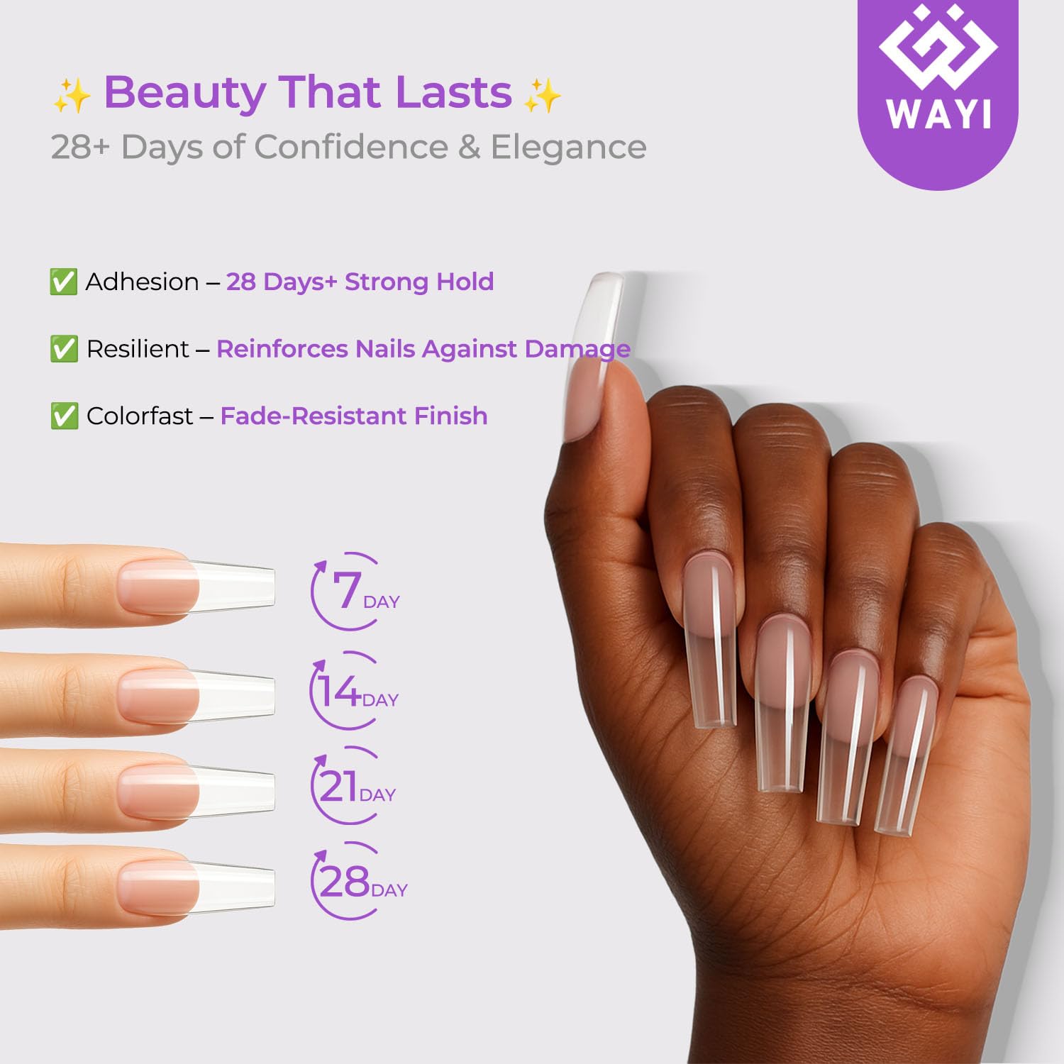 WAYI Acrylic Nail Kit: 58ml Monomer, 4 Powder Colors, Tips & Tools