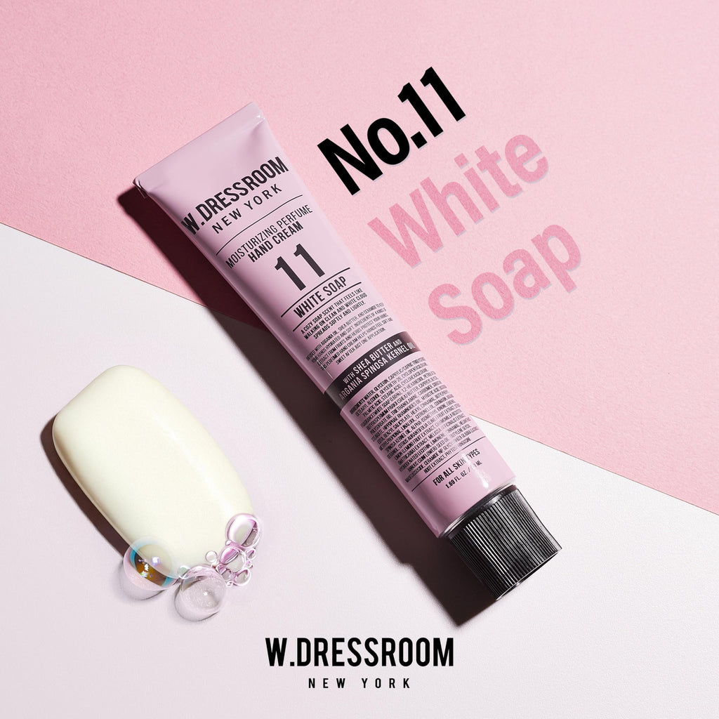 W.Dressroom Moisturizing Hand Cream — Non-Greasy, Quick-Absorbing, Travel Size 50 ml (No.11 White Soap Scent)