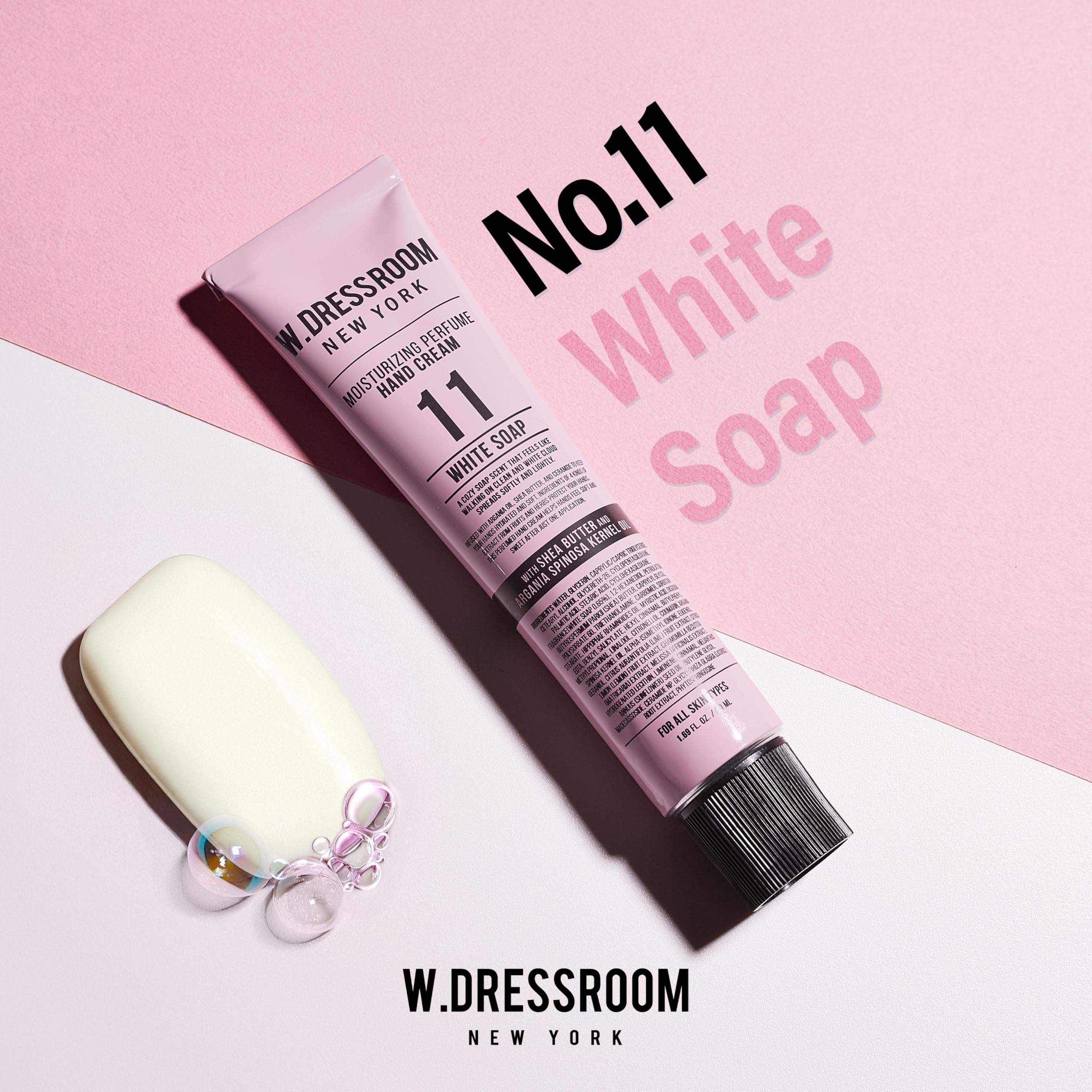 W.Dressroom Moisturizing Hand Cream — Non-Greasy, Quick-Absorbing, Travel Size 50 ml (No.11 White Soap Scent)