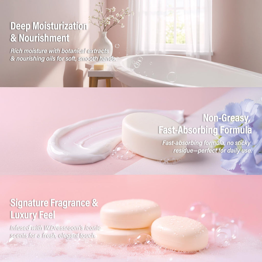 W.Dressroom Moisturizing Hand Cream — Non-Greasy, Quick-Absorbing, Travel Size 50 ml (No.11 White Soap Scent)