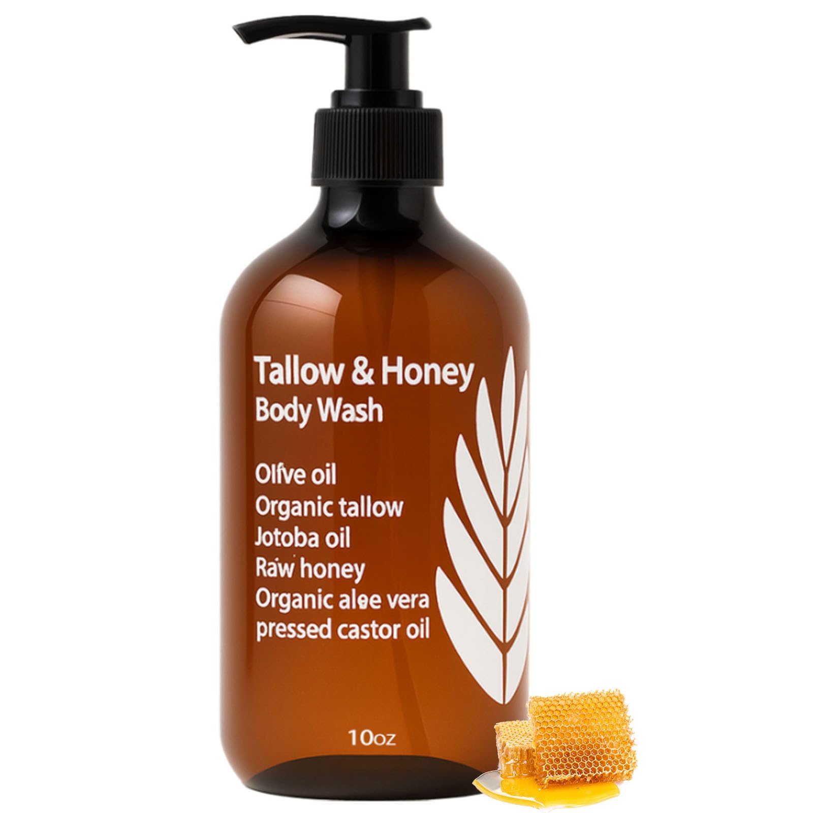 WDVNEX Tallow & Honey Body Wash – Grass-Fed Tallow, Olive Oil & Aloe (10 oz)