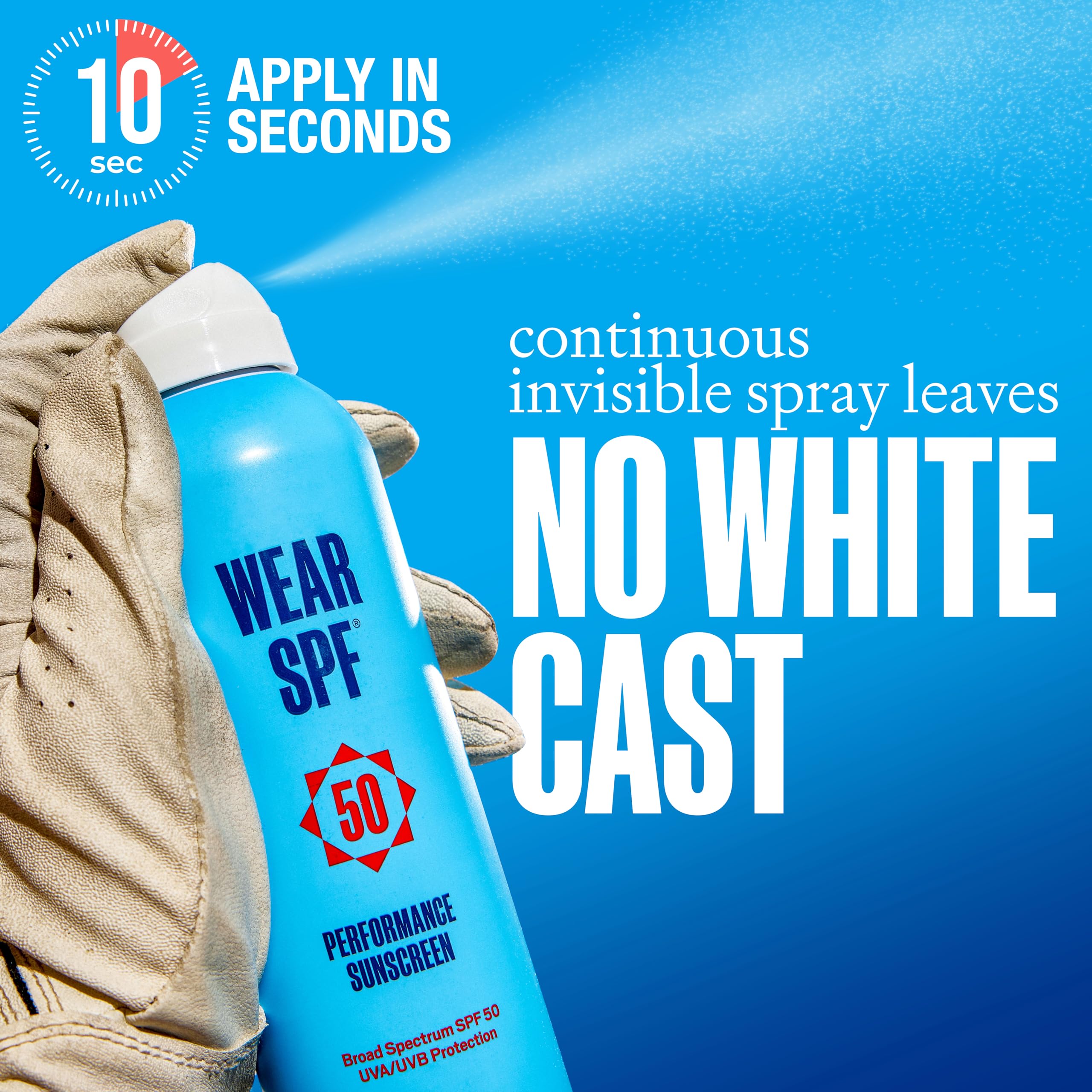 WearSPF Performance Sport Sunscreen Spray – SPF 50, Sweat-Resistant, 3-Pack