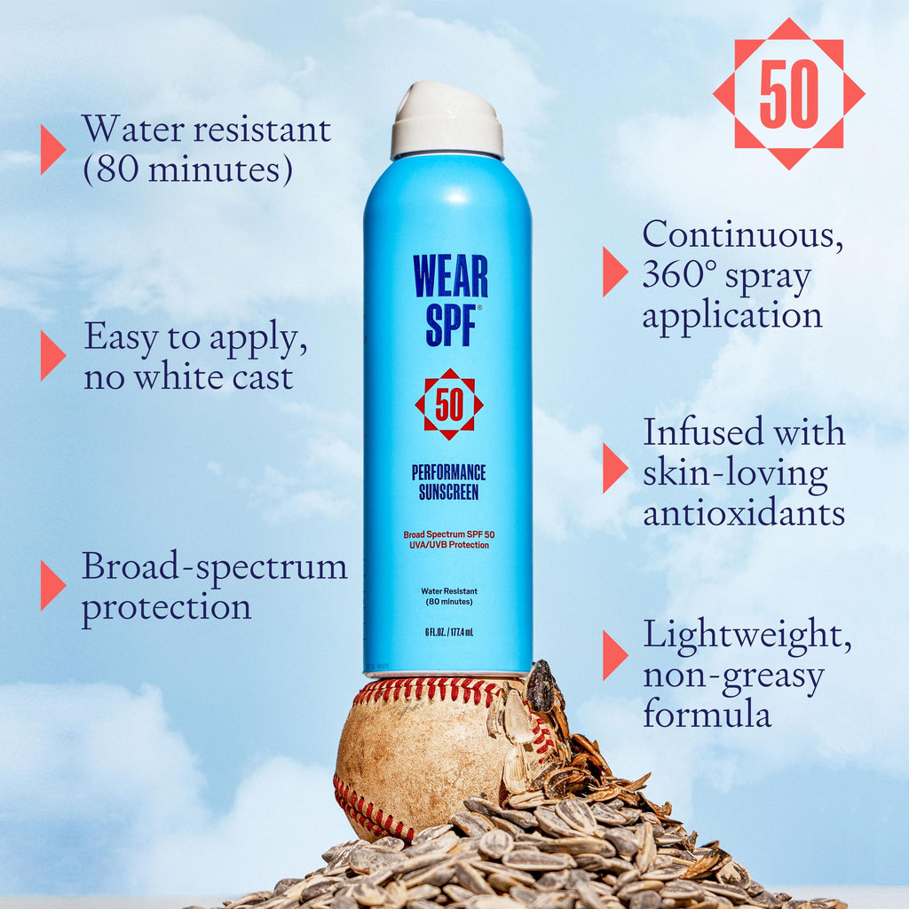 WearSPF Performance Sport Sunscreen Spray – SPF 50, Sweat-Resistant, 3-Pack