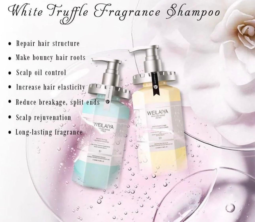 Weilaiya White Truffle Shampoo & Conditioner Duo (450mL) — Frizz Control, Repair & Nourishing